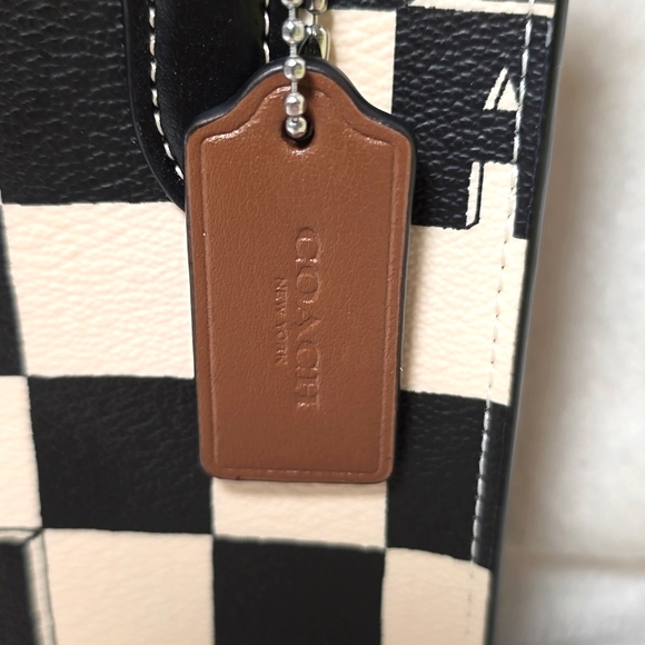 Coach North South Mini Tote With Checkerboard Print NWT - Picture 3 of 7